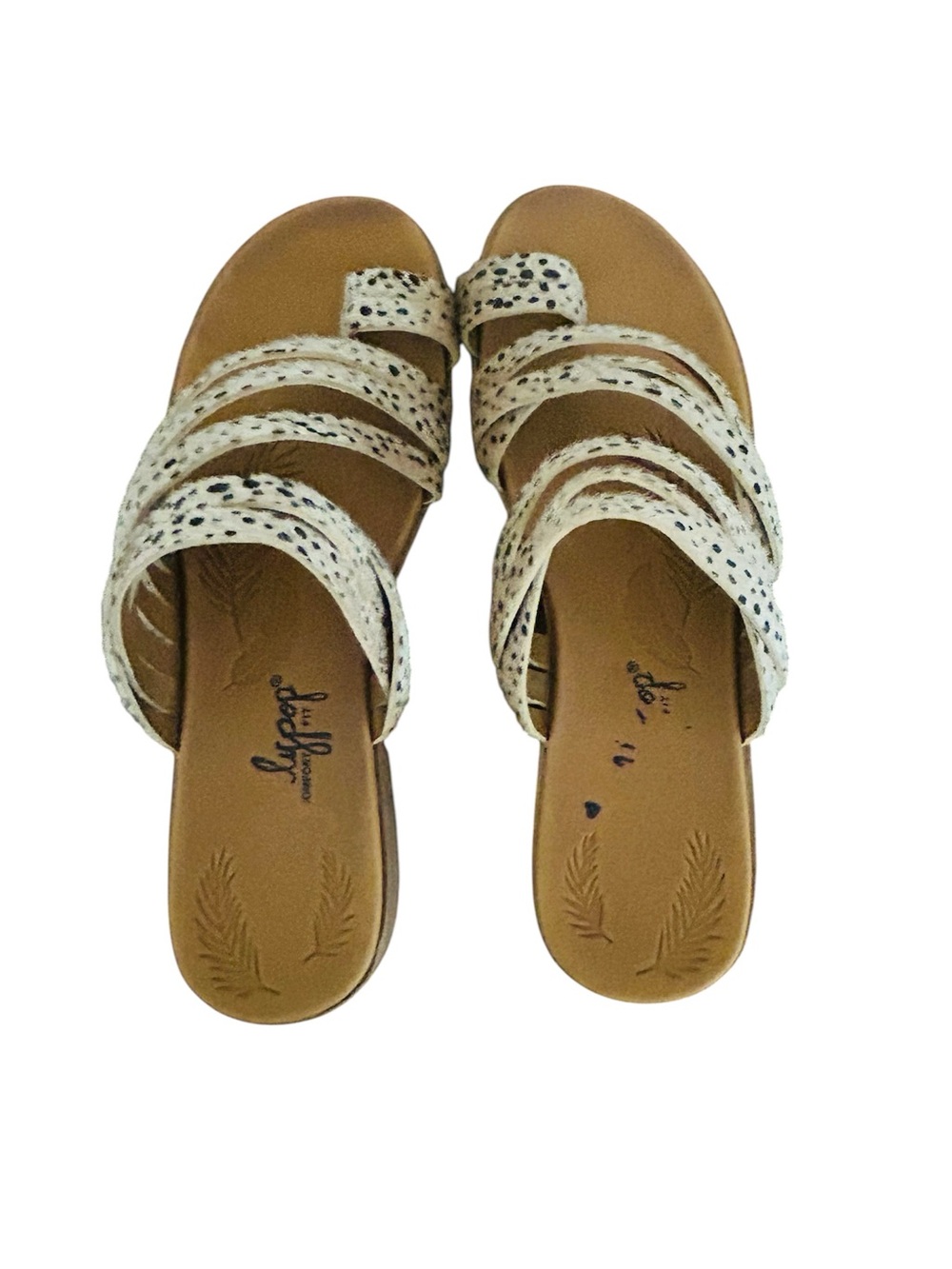 Jellypop Beige Speckled Multi‑Strap Slide Sandals 7M - Picture 5 of 7